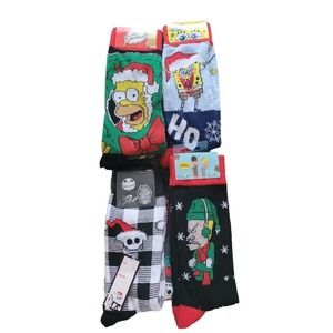 Simpsons, SpongeBob, Beavis & Butt Head, Nightmare Before Xmas Sock Lot 8 Pairs